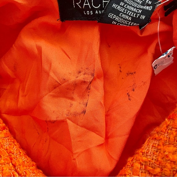 Rachel Zoe Vibrant Orange Tweed Blazer - Picture 5 of 8